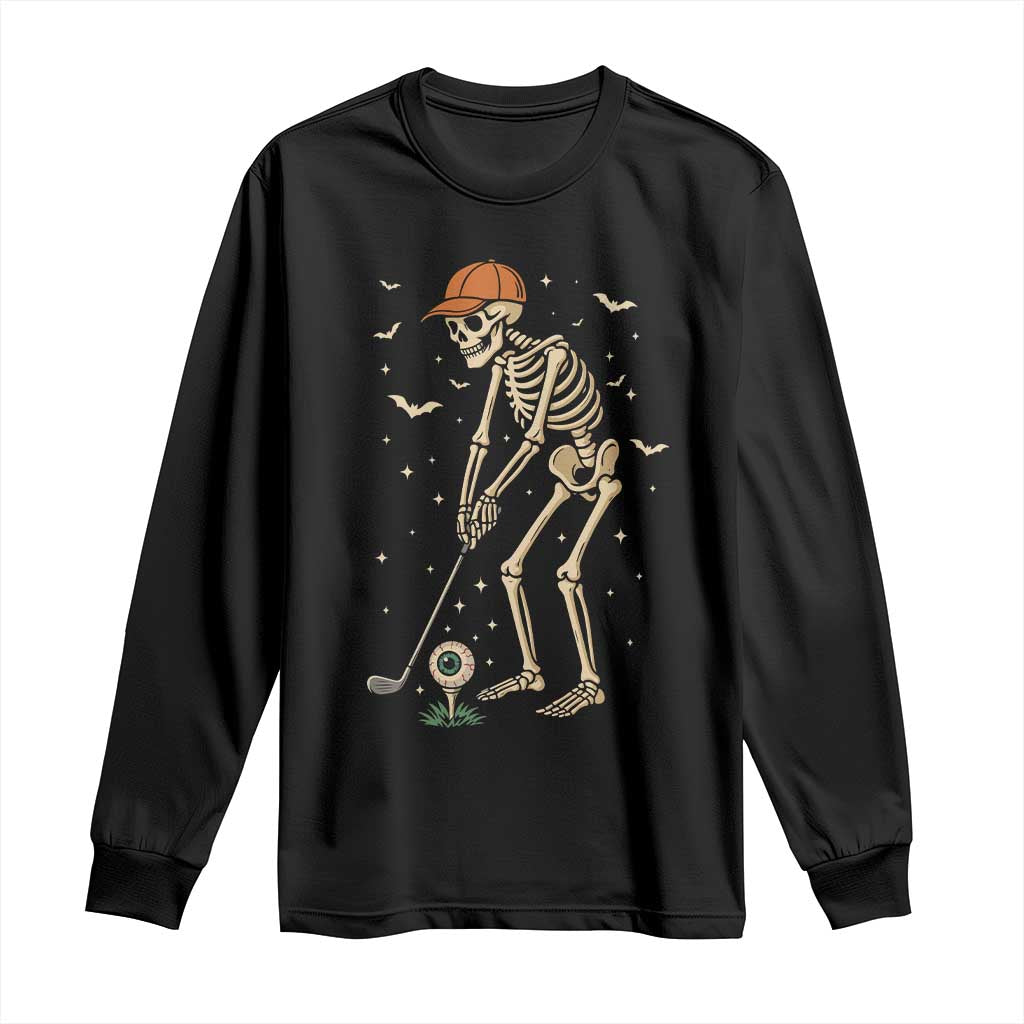 Halloween Skeleton Golfer Long Sleeve Shirt Funny Golf Lover Gift - Wonder Print Shop