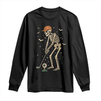 Halloween Skeleton Golfer Long Sleeve Shirt Funny Golf Lover Gift - Wonder Print Shop