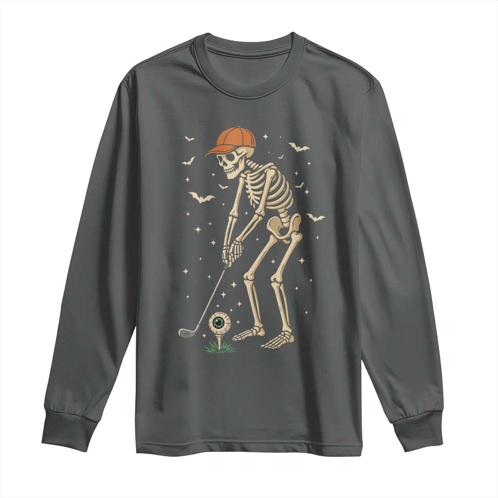 Halloween Skeleton Golfer Long Sleeve Shirt Funny Golf Lover Gift - Wonder Print Shop