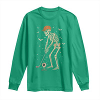 Halloween Skeleton Golfer Long Sleeve Shirt Funny Golf Lover Gift - Wonder Print Shop