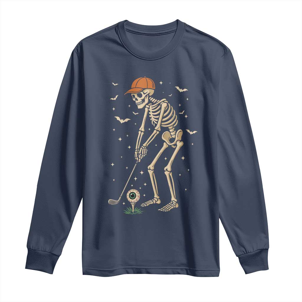 Halloween Skeleton Golfer Long Sleeve Shirt Funny Golf Lover Gift - Wonder Print Shop