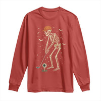 Halloween Skeleton Golfer Long Sleeve Shirt Funny Golf Lover Gift - Wonder Print Shop