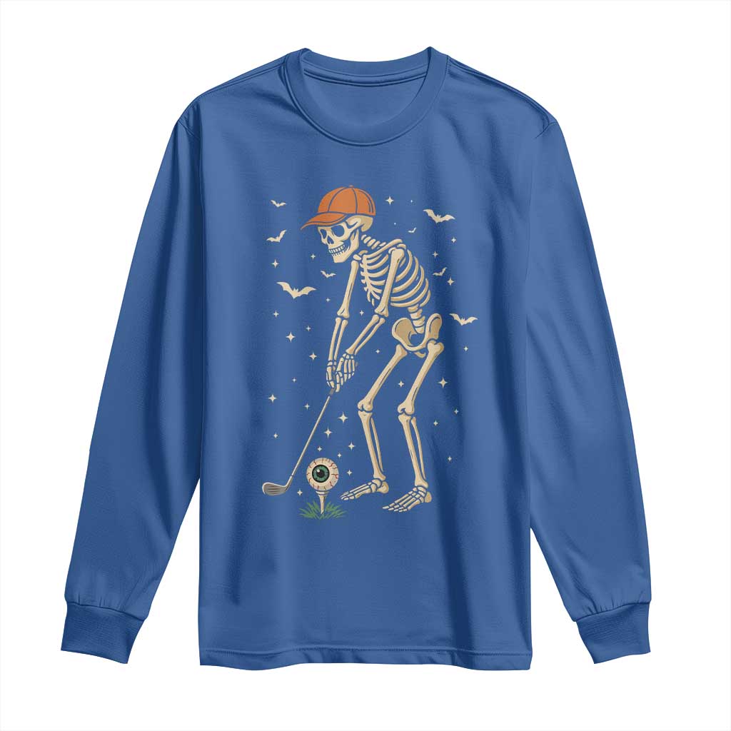 Halloween Skeleton Golfer Long Sleeve Shirt Funny Golf Lover Gift - Wonder Print Shop