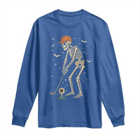 Halloween Skeleton Golfer Long Sleeve Shirt Funny Golf Lover Gift - Wonder Print Shop