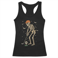 Halloween Skeleton Golfer Racerback Tank Top Funny Golf Lover Gift - Wonder Print Shop