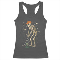 Halloween Skeleton Golfer Racerback Tank Top Funny Golf Lover Gift - Wonder Print Shop