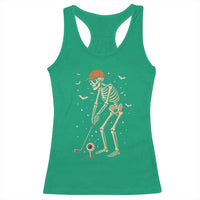 Halloween Skeleton Golfer Racerback Tank Top Funny Golf Lover Gift - Wonder Print Shop