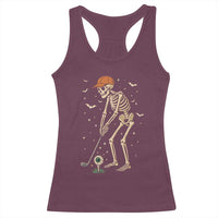 Halloween Skeleton Golfer Racerback Tank Top Funny Golf Lover Gift - Wonder Print Shop