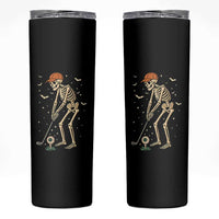 Halloween Skeleton Golfer Skinny Tumbler Funny Golf Lover Gift