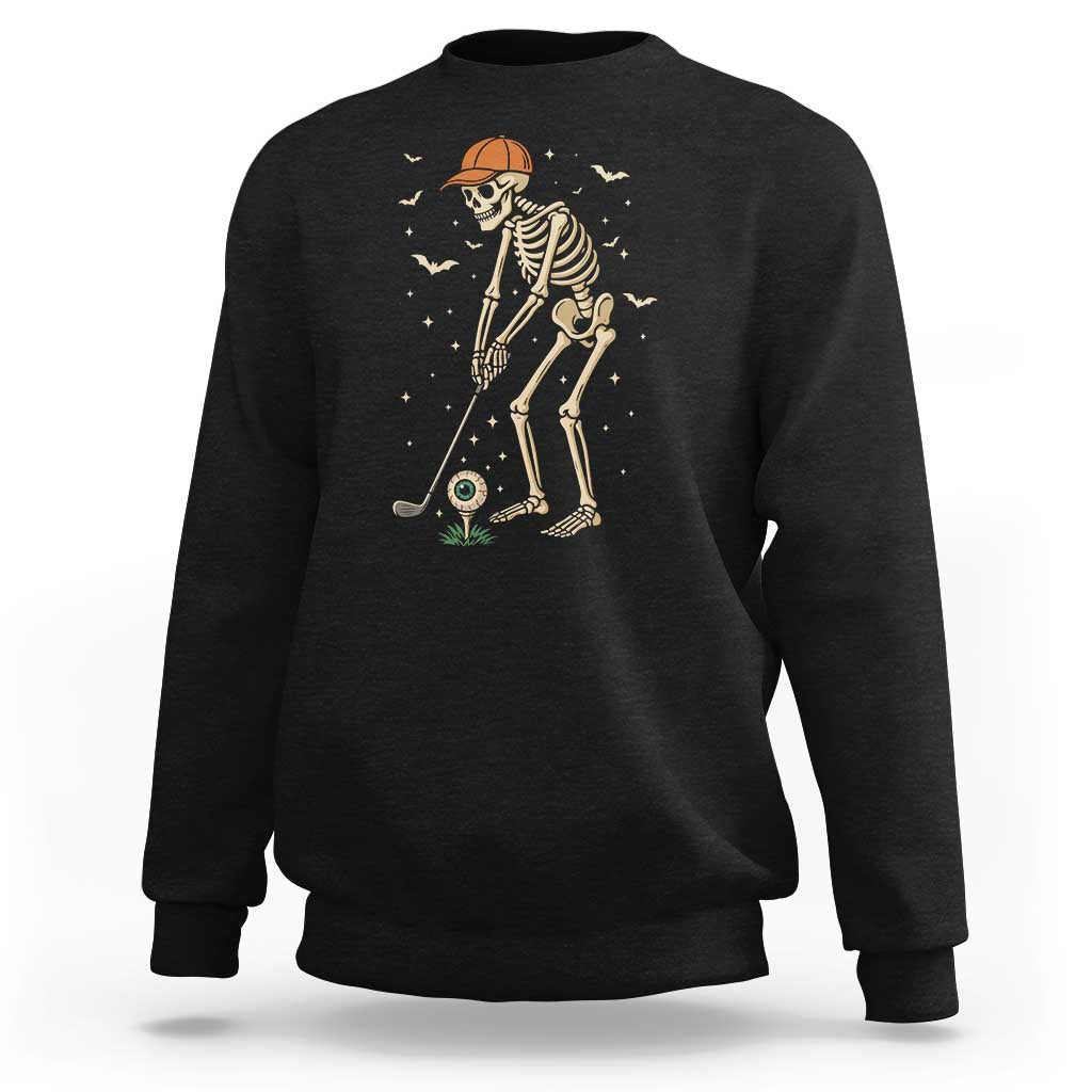 Halloween Skeleton Golfer Sweatshirt Funny Golf Lover Gift - Wonder Print Shop