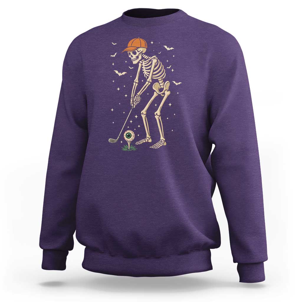 Halloween Skeleton Golfer Sweatshirt Funny Golf Lover Gift - Wonder Print Shop