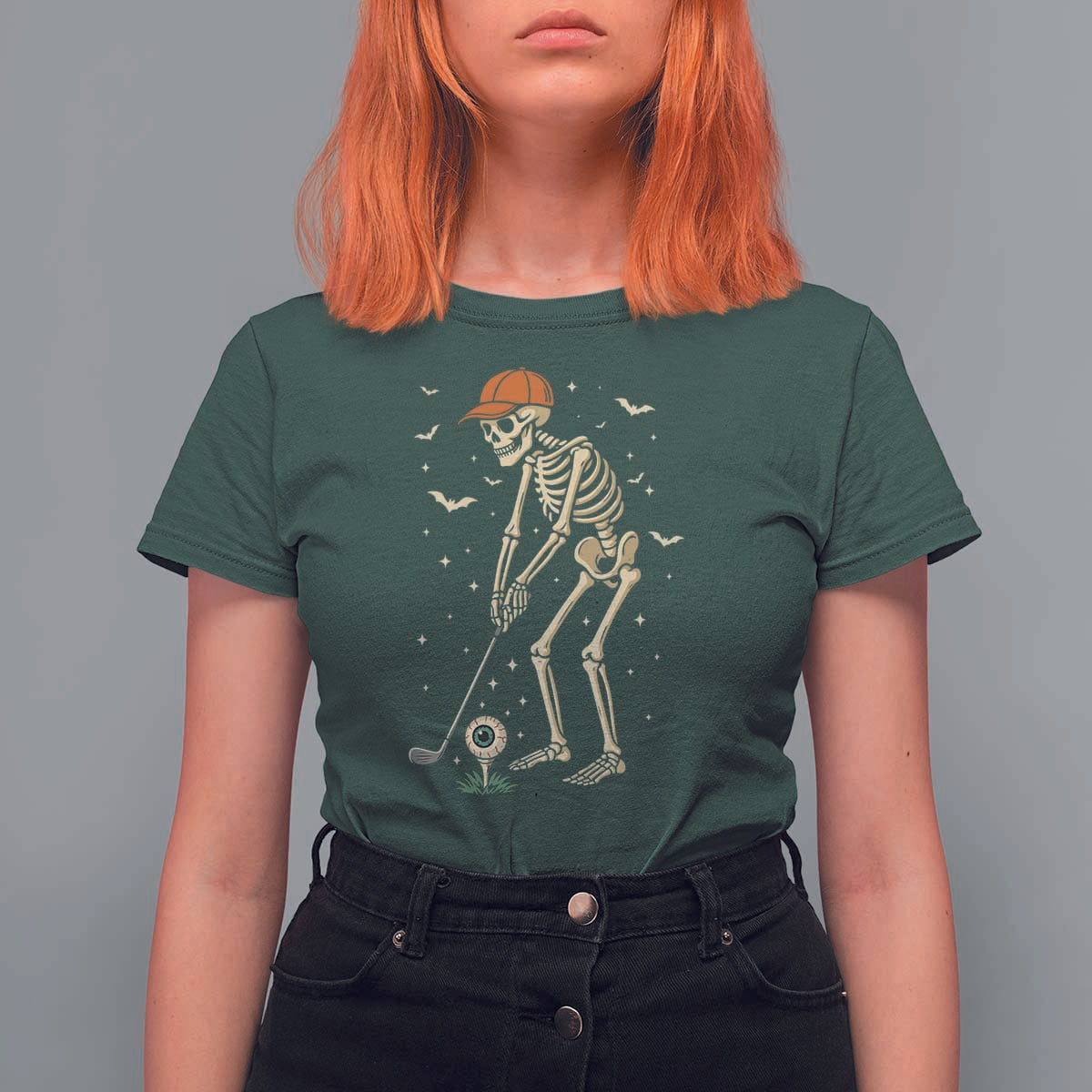 Halloween Skeleton Golfer T Shirt For Women Funny Golf Lover Gift - Wonder Print Shop