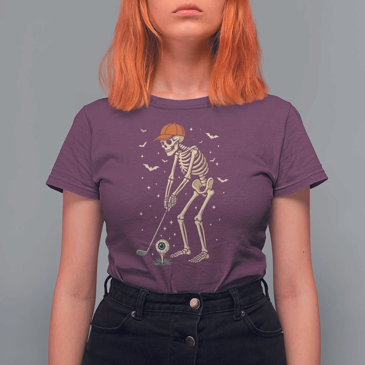 Halloween Skeleton Golfer T Shirt For Women Funny Golf Lover Gift - Wonder Print Shop
