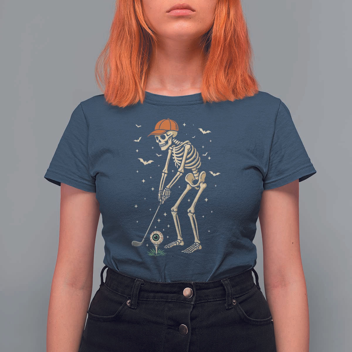 Halloween Skeleton Golfer T Shirt For Women Funny Golf Lover Gift - Wonder Print Shop