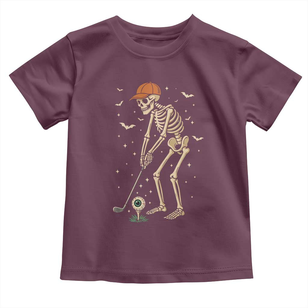 Halloween Skeleton Golfer Toddler T Shirt Funny Golf Lover Gift - Wonder Print Shop