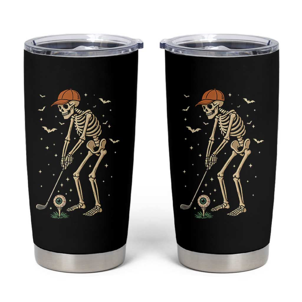 Halloween Skeleton Golfer Tumbler Cup Funny Golf Lover Gift