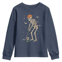 Halloween Skeleton Golfer Youth Sweatshirt Funny Golf Lover Gift - Wonder Print Shop