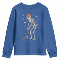 Halloween Skeleton Golfer Youth Sweatshirt Funny Golf Lover Gift - Wonder Print Shop