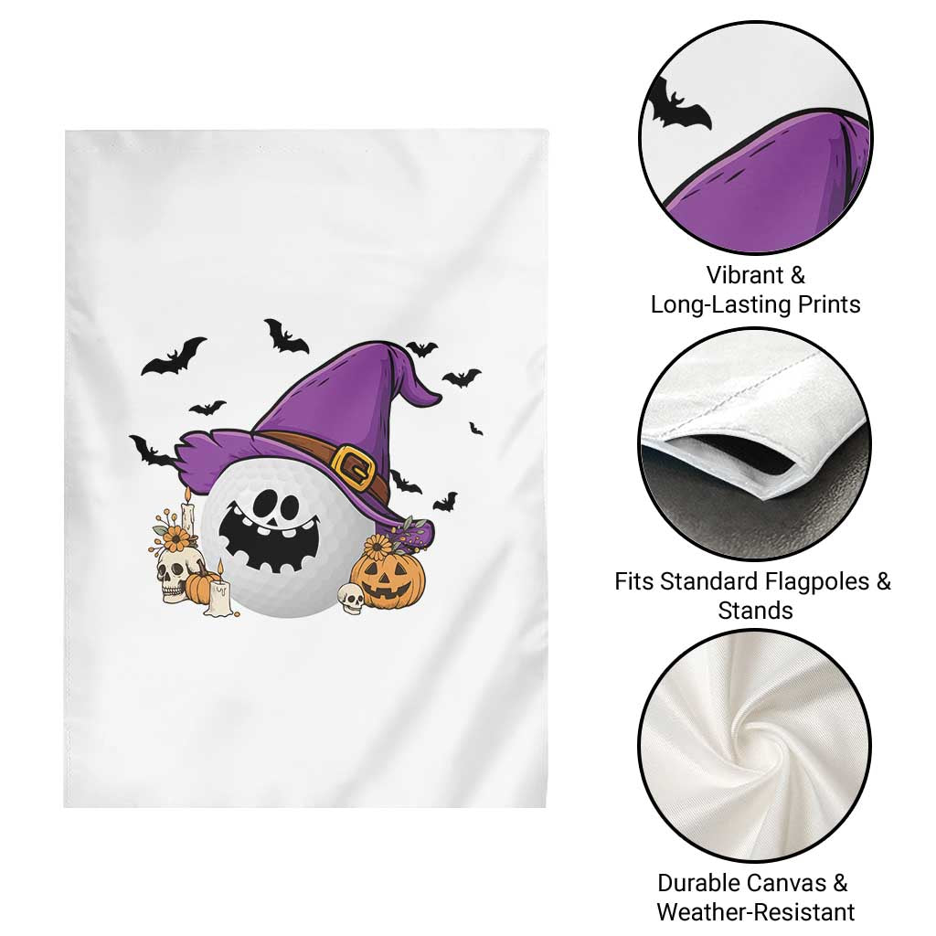 Halloween Golfer Gift Garden Flag Creepy Golf Ball With Witch Hat - Wonder Print Shop