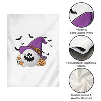 Halloween Golfer Gift Garden Flag Creepy Golf Ball With Witch Hat - Wonder Print Shop