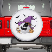 Halloween Golfer Gift Spare Tire Cover Creepy Golf Ball With Witch Hat - Wonder Print Shop