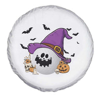 Halloween Golfer Gift Spare Tire Cover Creepy Golf Ball With Witch Hat - Wonder Print Shop