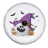 Halloween Golfer Gift Spare Tire Cover Creepy Golf Ball With Witch Hat - Wonder Print Shop