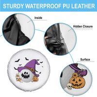 Halloween Golfer Gift Spare Tire Cover Creepy Golf Ball With Witch Hat - Wonder Print Shop