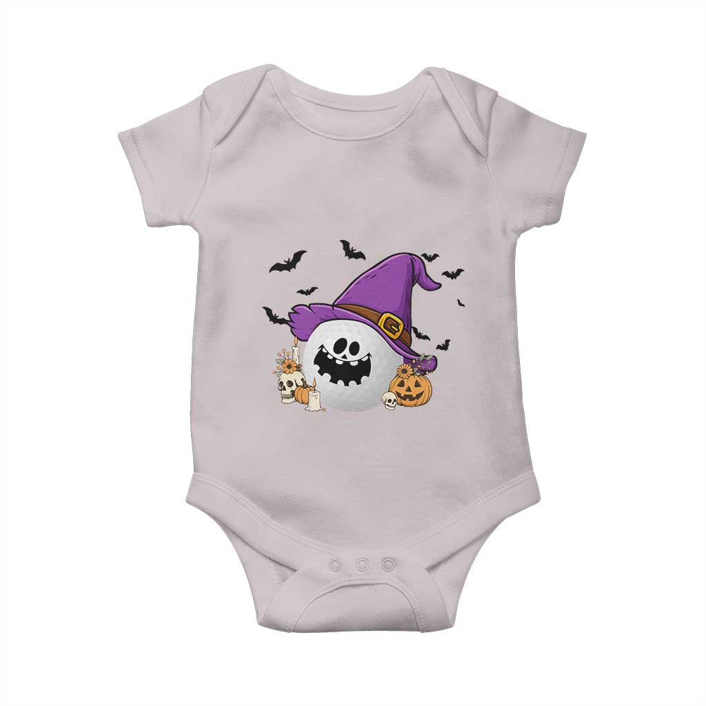 Halloween Golfer Gift Baby Onesie Creepy Golf Ball With Witch Hat - Wonder Print Shop