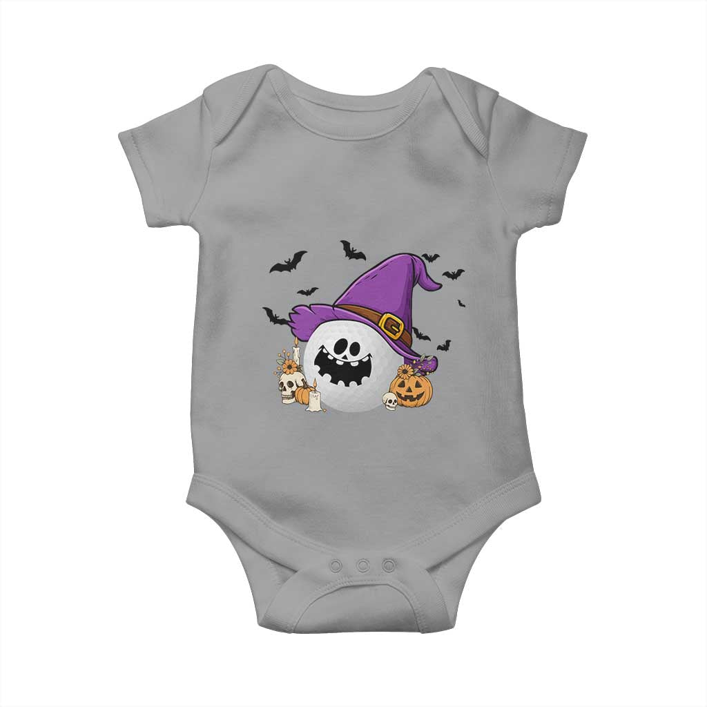 Halloween Golfer Gift Baby Onesie Creepy Golf Ball With Witch Hat - Wonder Print Shop
