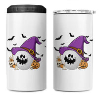 Halloween Golfer Gift 4 in 1 Can Cooler Tumbler Creepy Golf Ball With Witch Hat
