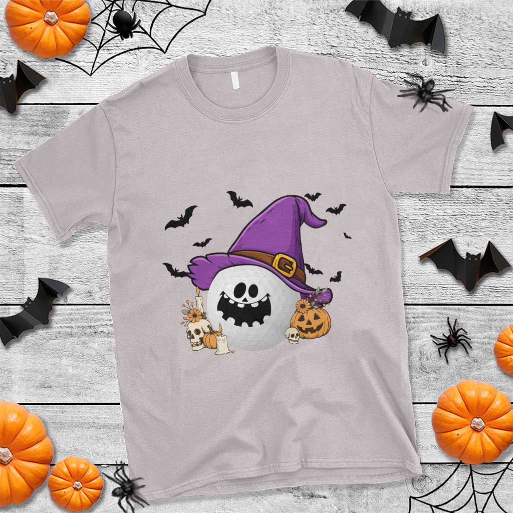 Halloween Golfer Gift T Shirt Creepy Golf Ball With Witch Hat - Wonder Print Shop