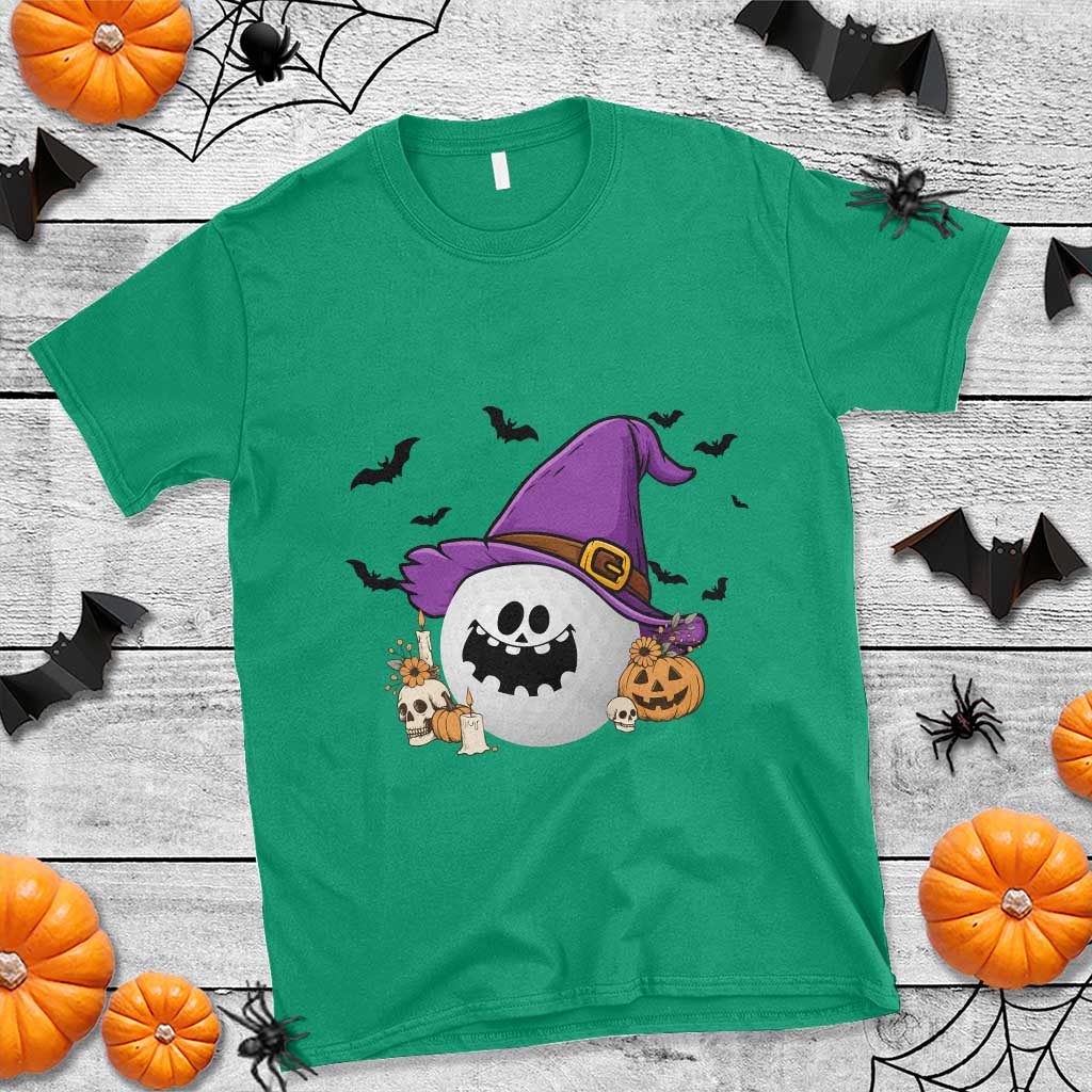 Halloween Golfer Gift T Shirt Creepy Golf Ball With Witch Hat - Wonder Print Shop