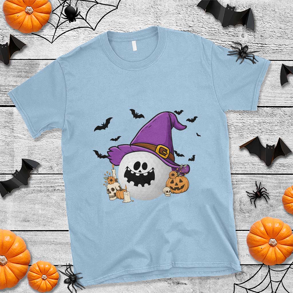 Halloween Golfer Gift T Shirt Creepy Golf Ball With Witch Hat - Wonder Print Shop
