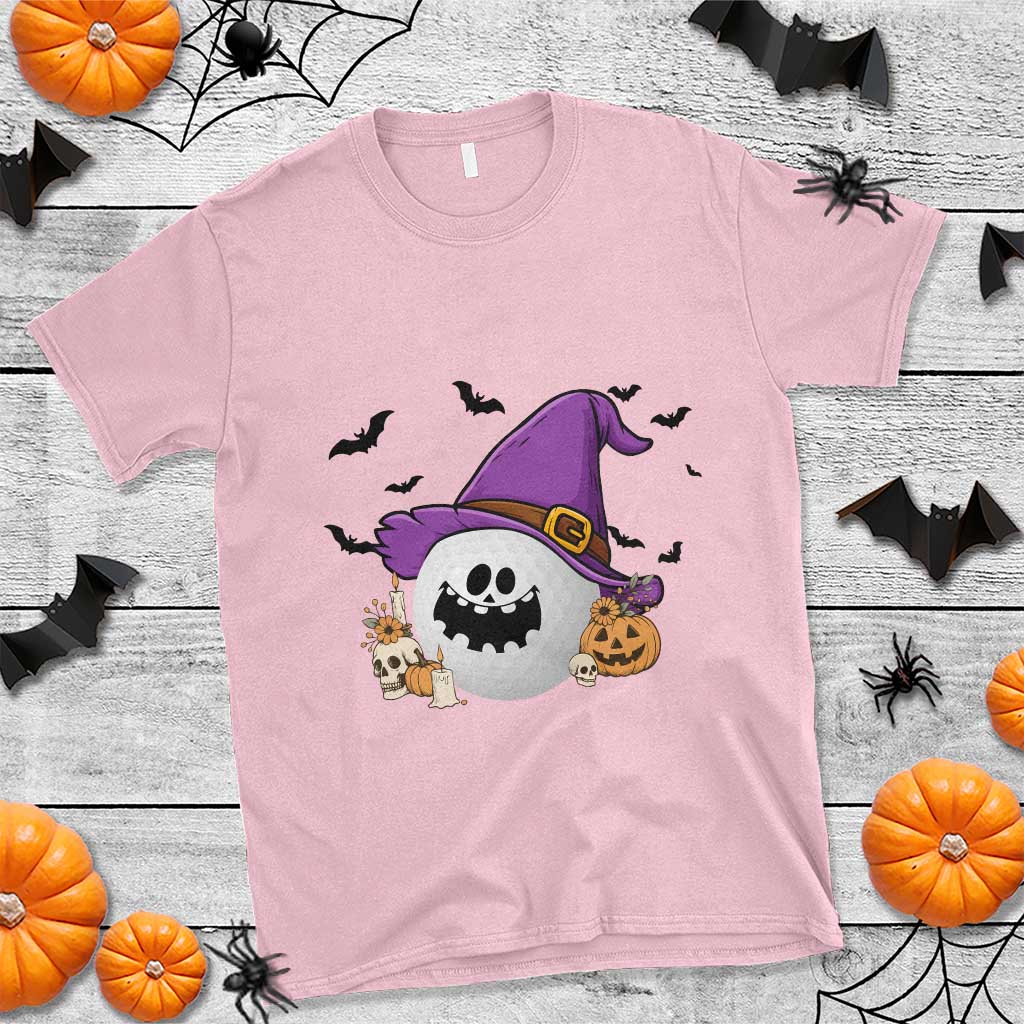 Halloween Golfer Gift T Shirt Creepy Golf Ball With Witch Hat - Wonder Print Shop