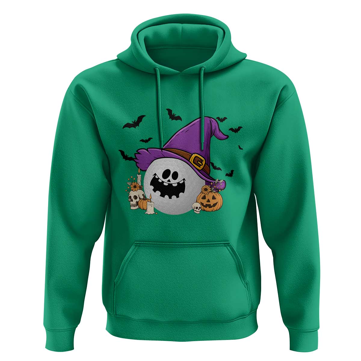 Halloween Golfer Gift Hoodie Creepy Golf Ball With Witch Hat - Wonder Print Shop