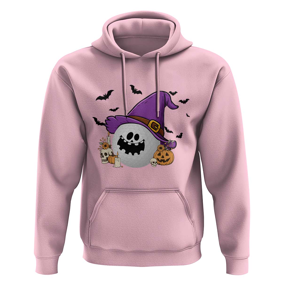 Halloween Golfer Gift Hoodie Creepy Golf Ball With Witch Hat - Wonder Print Shop