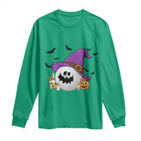 Halloween Golfer Gift Long Sleeve Shirt Creepy Golf Ball With Witch Hat - Wonder Print Shop