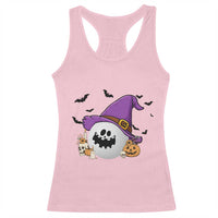 Halloween Golfer Gift Racerback Tank Top Creepy Golf Ball With Witch Hat - Wonder Print Shop