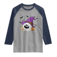 Halloween Golfer Gift Raglan Shirt Creepy Golf Ball With Witch Hat - Wonder Print Shop