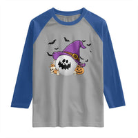 Halloween Golfer Gift Raglan Shirt Creepy Golf Ball With Witch Hat - Wonder Print Shop