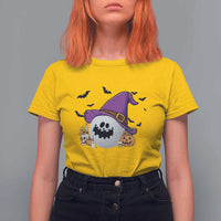 Halloween Golfer Gift T Shirt For Women Creepy Golf Ball With Witch Hat - Wonder Print Shop