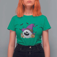 Halloween Golfer Gift T Shirt For Women Creepy Golf Ball With Witch Hat - Wonder Print Shop