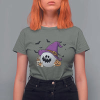 Halloween Golfer Gift T Shirt For Women Creepy Golf Ball With Witch Hat - Wonder Print Shop