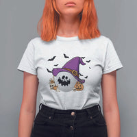 Halloween Golfer Gift T Shirt For Women Creepy Golf Ball With Witch Hat - Wonder Print Shop