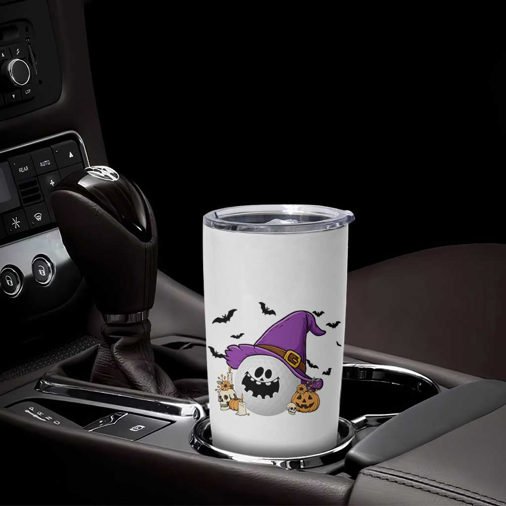 Halloween Golfer Gift Tumbler Cup Creepy Golf Ball With Witch Hat