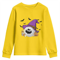 Halloween Golfer Gift Youth Sweatshirt Creepy Golf Ball With Witch Hat - Wonder Print Shop