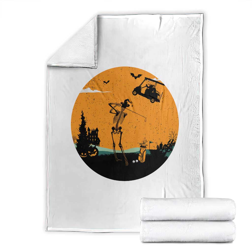 Funny Skeleton Golf Player Throw Blanket Halloween Gift - Wonder Print Shop