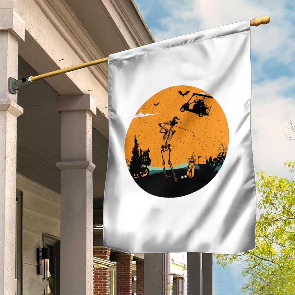Funny Skeleton Golf Player Garden Flag Halloween Gift - Wonder Print Shop