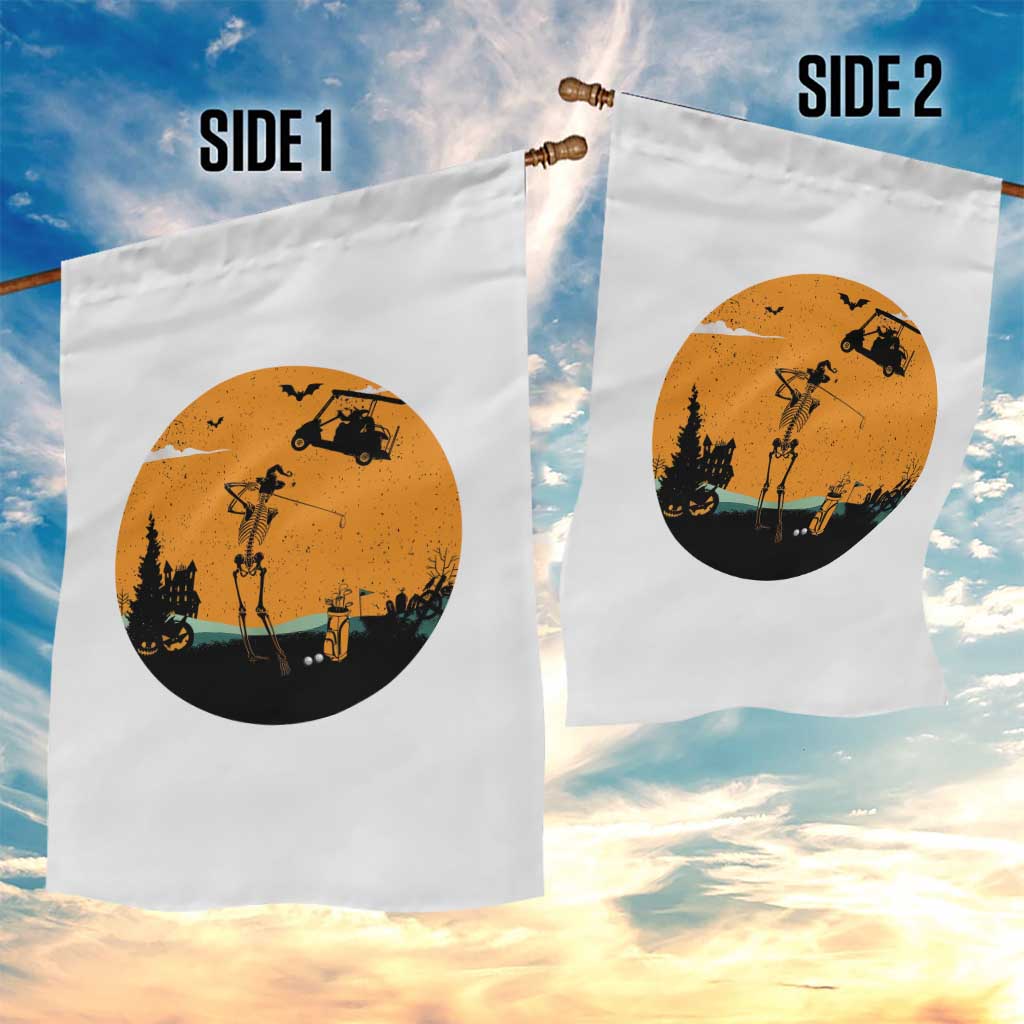 Funny Skeleton Golf Player Garden Flag Halloween Gift - Wonder Print Shop